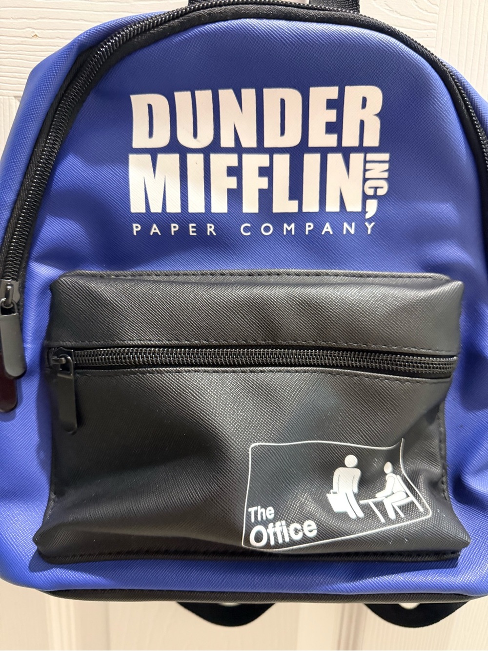 Title: The Office Dunder Mifflin Mini Backpack Blue & Black TV Show Fan Bag - Picture 9 of 10